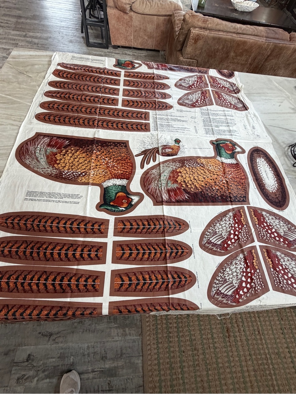 Cranston VIP Ring-Necked Pheasant Cotton Fabric Panels- handmade set of 2 pillow